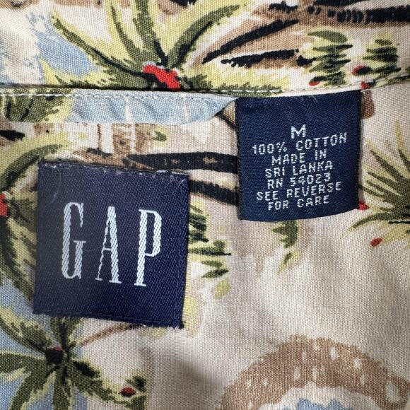 Vintage 90s Y2K GAP Hawaiian Shirt M Aloha Coastal Grandpa Resort Surf Skater - Picture 4 of 8